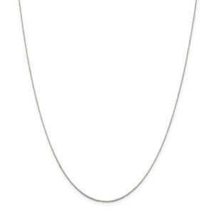 1mm Sterling Silver, Hollow Beaded Chain Necklace, 18 Inch